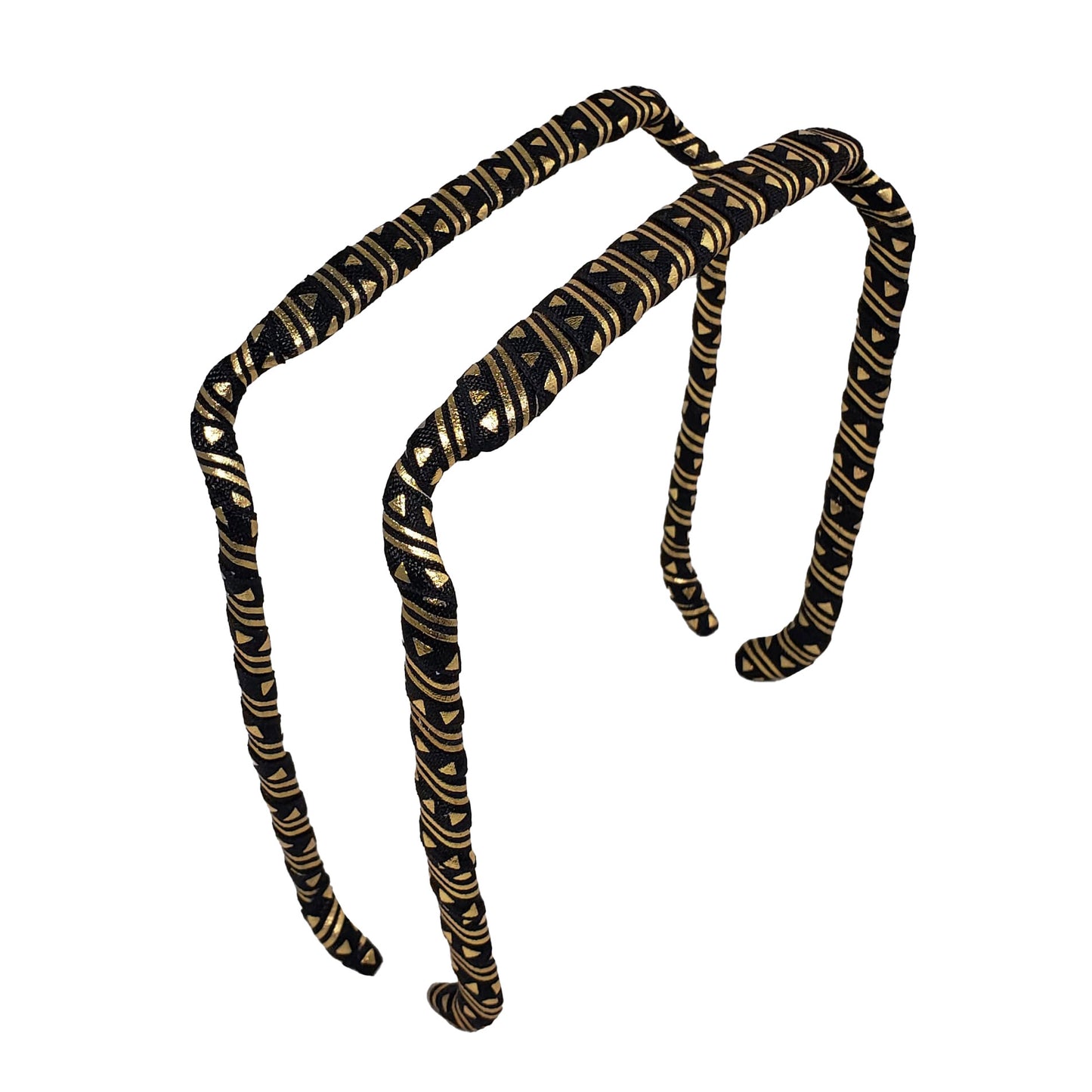 Black and Gold Aztec Headband - Zazzy Bandz - hair accessory - curly hair