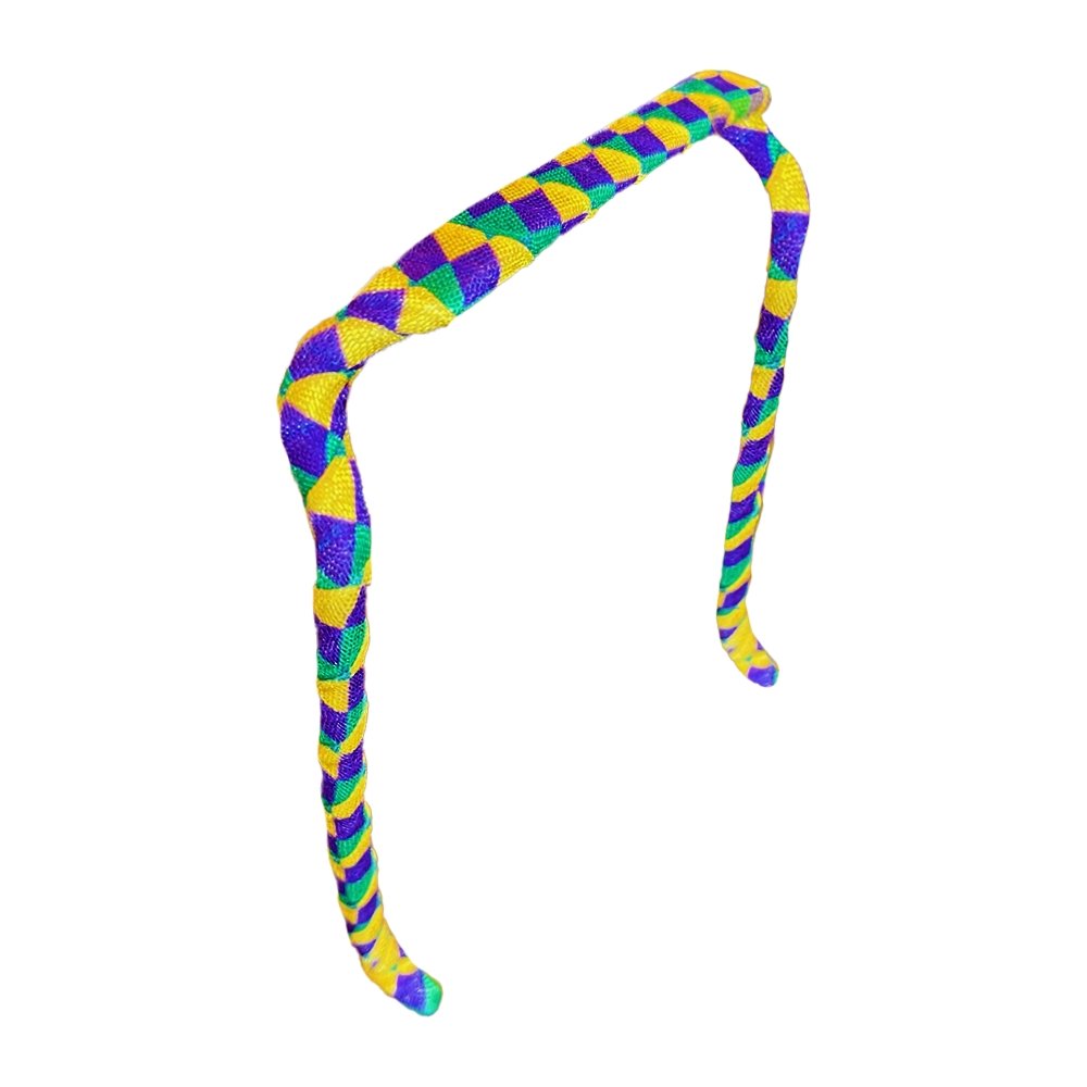 Argyle Mardi Gras Headband - Zazzy Bandz - hair accessory - curly hair