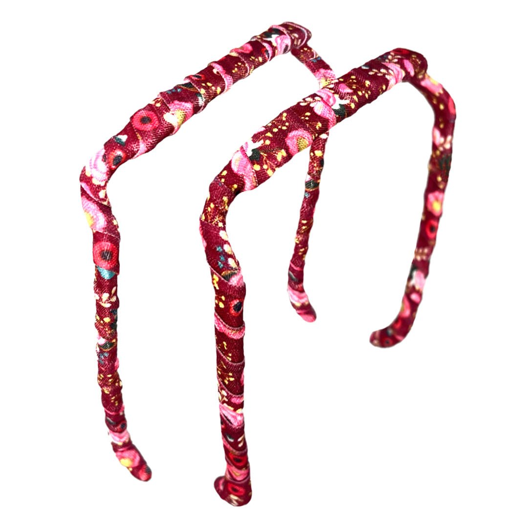 Crimson Flowers Headband - Zazzy Bandz - hair accessory - curly hair