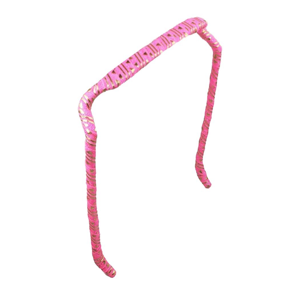 Hot Pink Gold Aztec Headband - Zazzy Bandz - hair accessory - curly hair