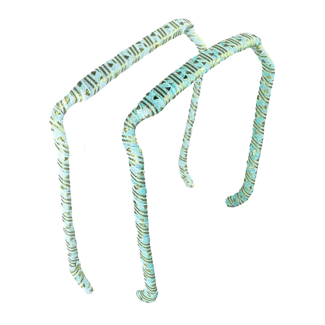 Mint Gold Aztec Headband - Zazzy Bandz - hair accessory - curly hair