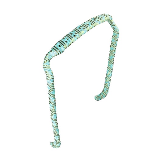 Mint Gold Aztec Headband - Zazzy Bandz - hair accessory - curly hair