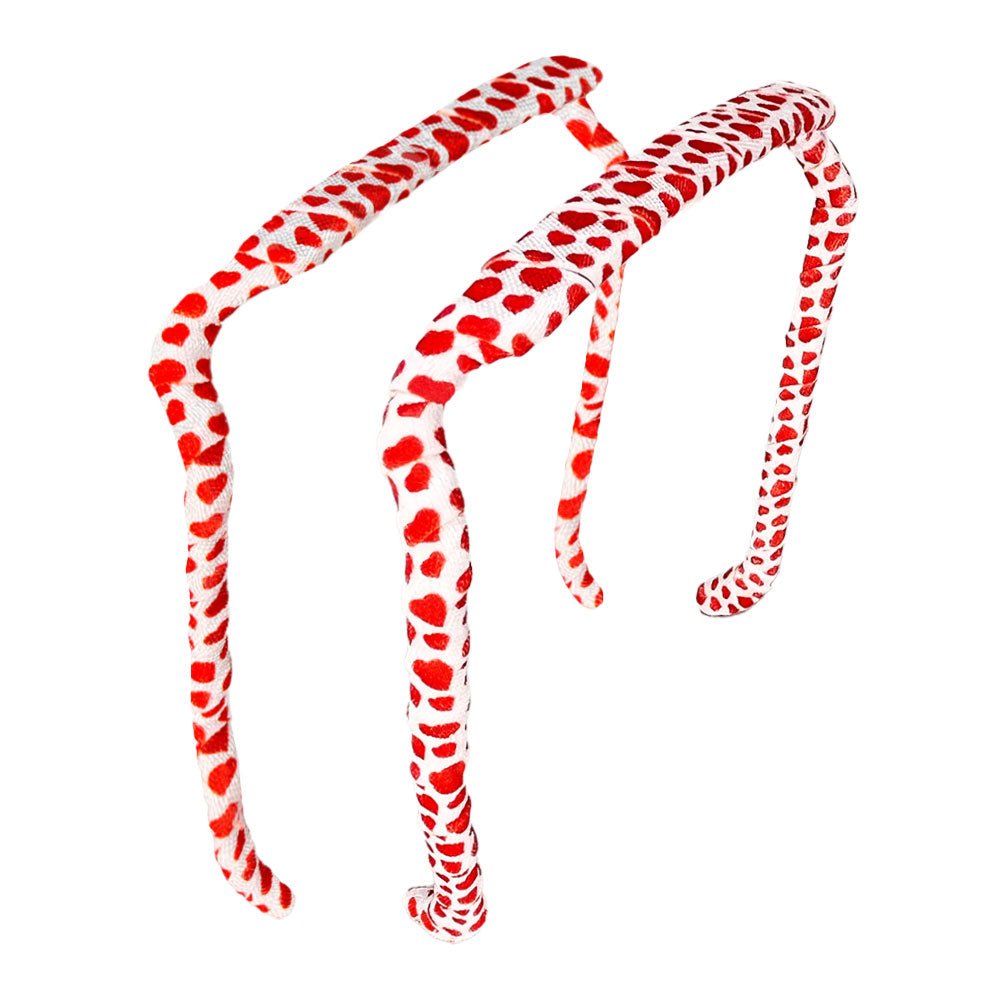 Red Hearts Headband - Zazzy Bandz - hair accessory - curly hair