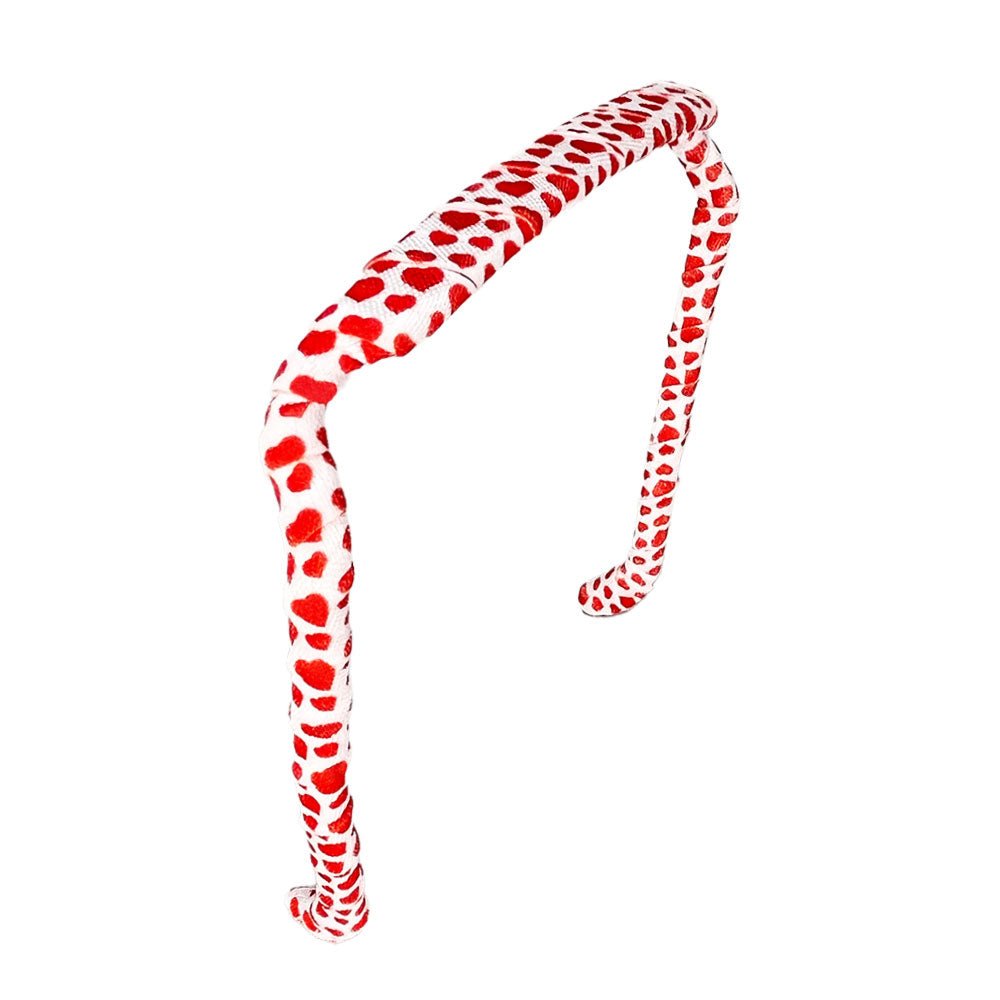 Red Hearts Headband - Zazzy Bandz - hair accessory - curly hair