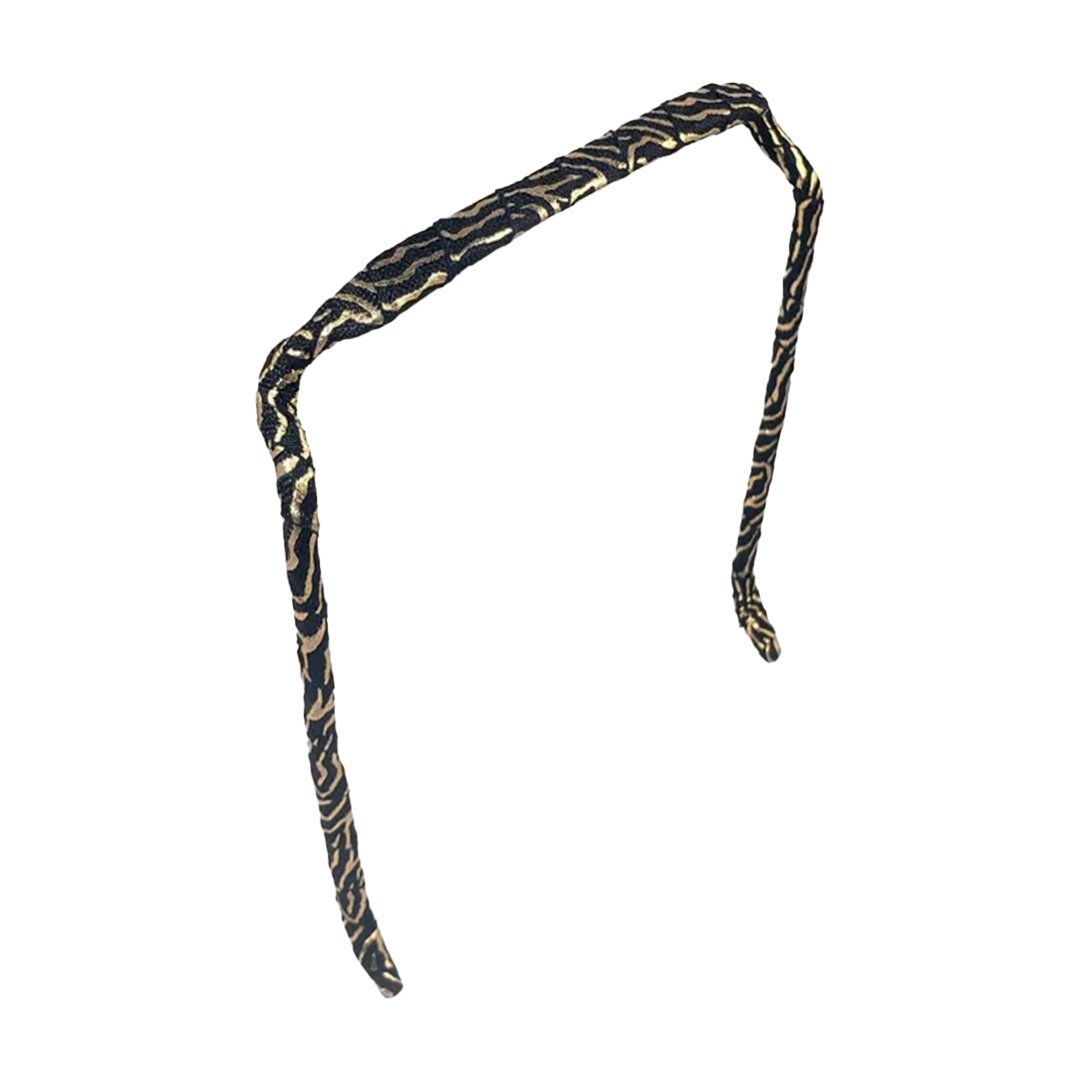 Zebra Gold and Black Headband - Zazzy Bandz - hair accessory - curly hair