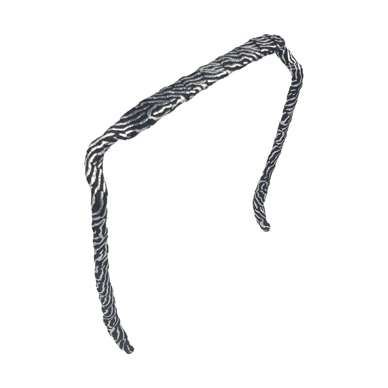 Zebra Silver and Black Headband - Zazzy Bandz - hair accessory - curly hair