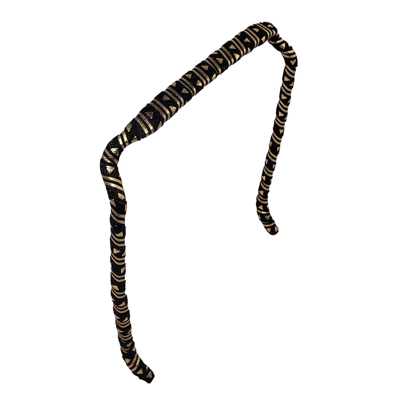 Black and Gold Aztec Headband - Zazzy Bandz - hair accessory - curly hair