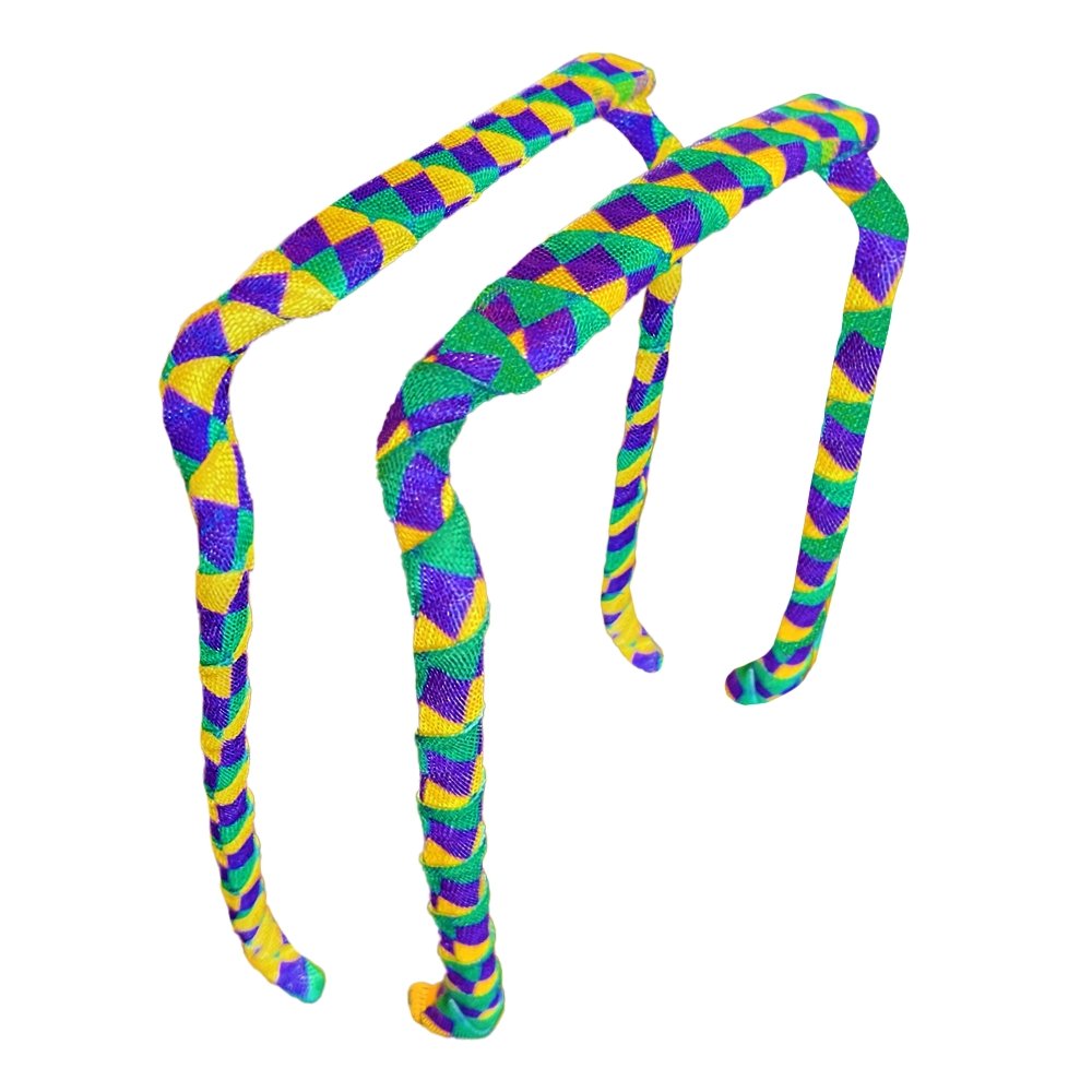 Argyle Mardi Gras Headband - Zazzy Bandz - hair accessory - curly hair