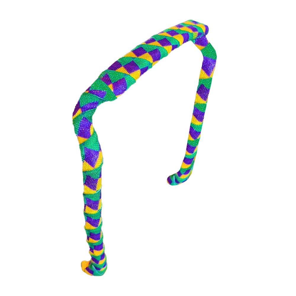 Argyle Mardi Gras Headband - Zazzy Bandz - hair accessory - curly hair