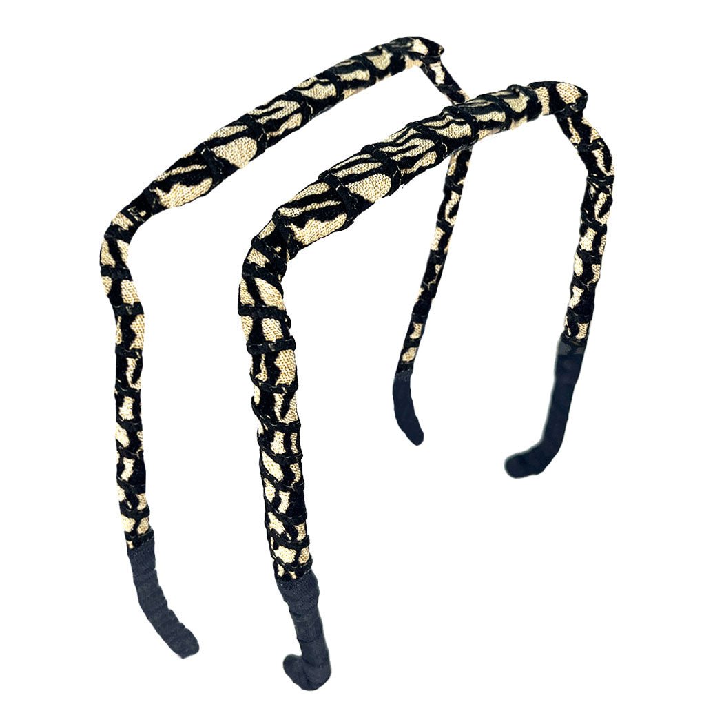 Beige and Black Zebra Headband - Zazzy Bandz - hair accessory - curly hair