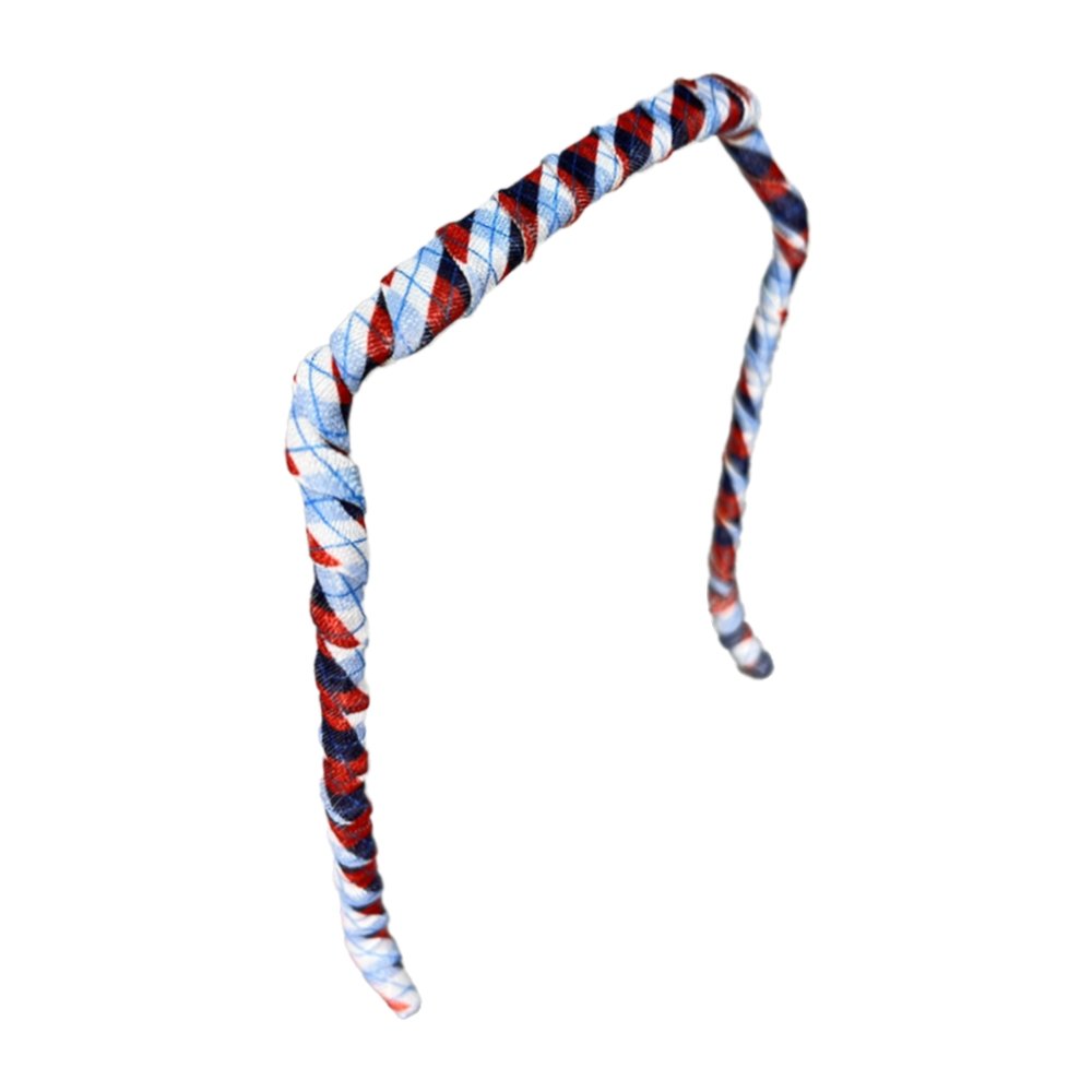 Blue and Red Tartan Headband - Zazzy Bandz - hair accessory - curly hair