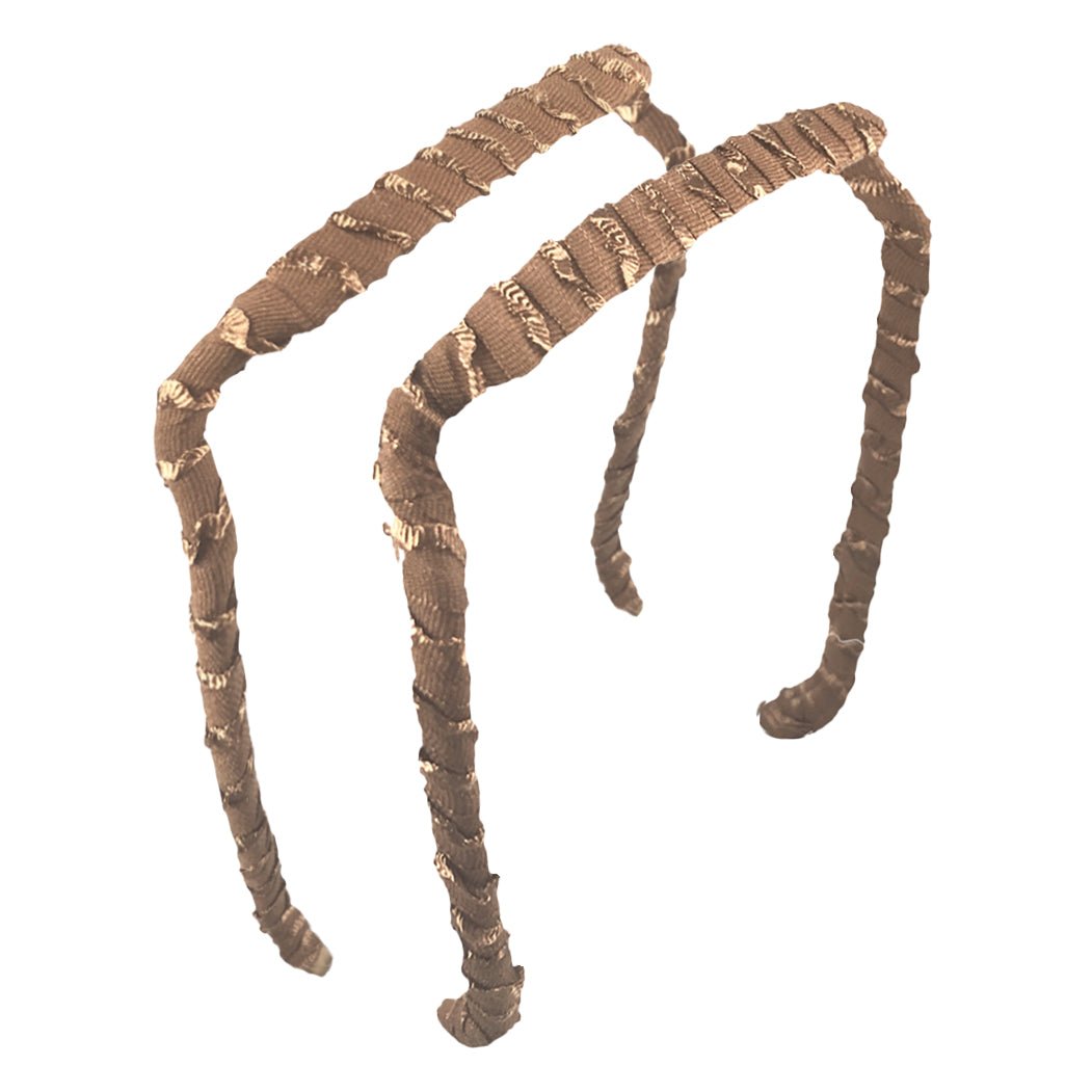 Brown Ruffles Headband - Zazzy Bandz - hair accessory - curly hair