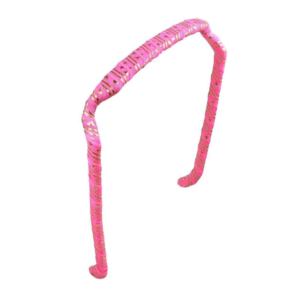 Hot Pink Gold Aztec Headband - Zazzy Bandz - hair accessory - curly hair