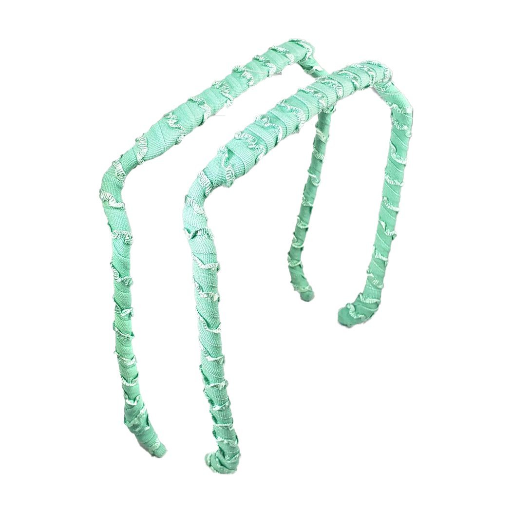 Mint Green Ruffles Headband - Zazzy Bandz - hair accessory - curly hair