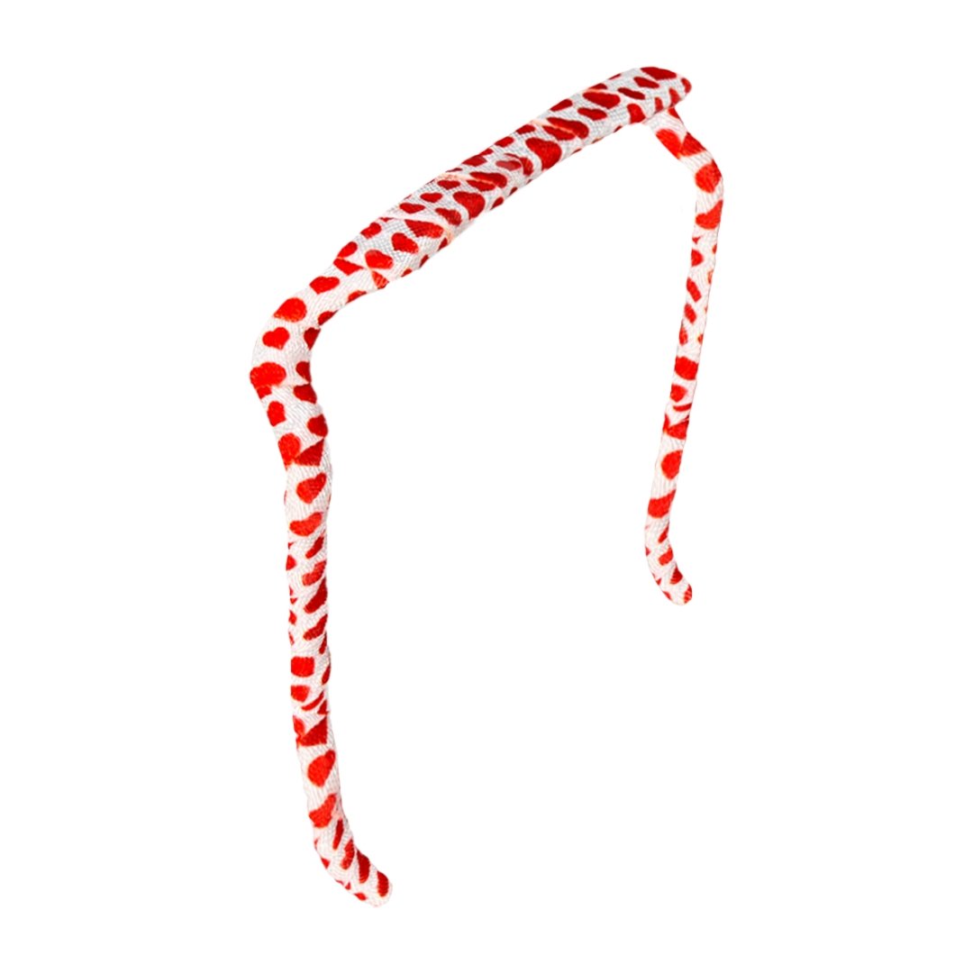 Red Hearts Headband - Zazzy Bandz - hair accessory - curly hair