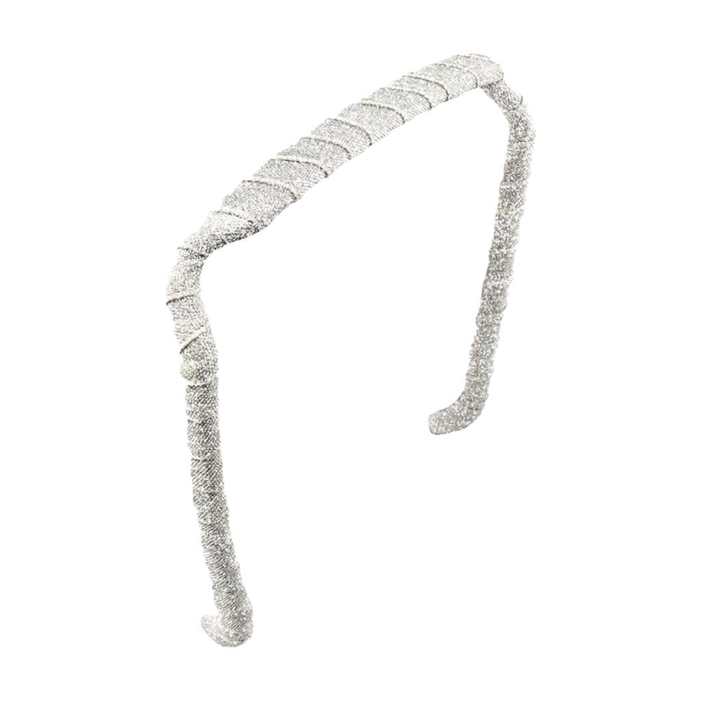 Silver Shimmer Headband - Zazzy Bandz - hair accessory - curly hair