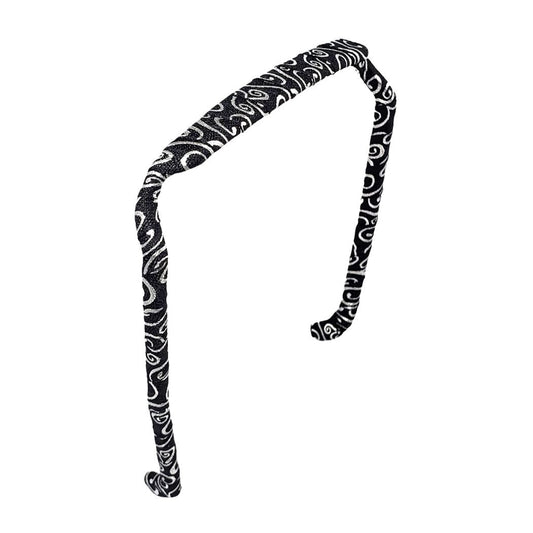 Swirls of Silver on Black Headband - Zazzy Bandz - hair accessory - curly hair