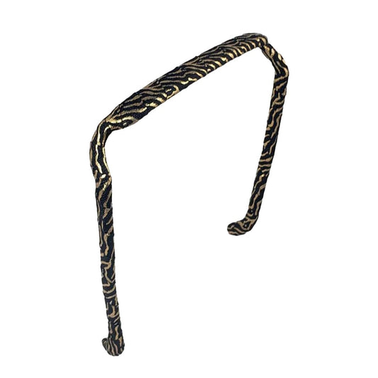 Zebra Gold and Black Headband - Zazzy Bandz - hair accessory - curly hair