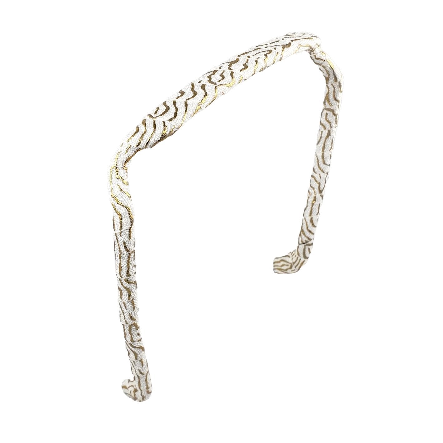 Zebra Gold and White Headband - Zazzy Bandz - hair accessory - curly hair