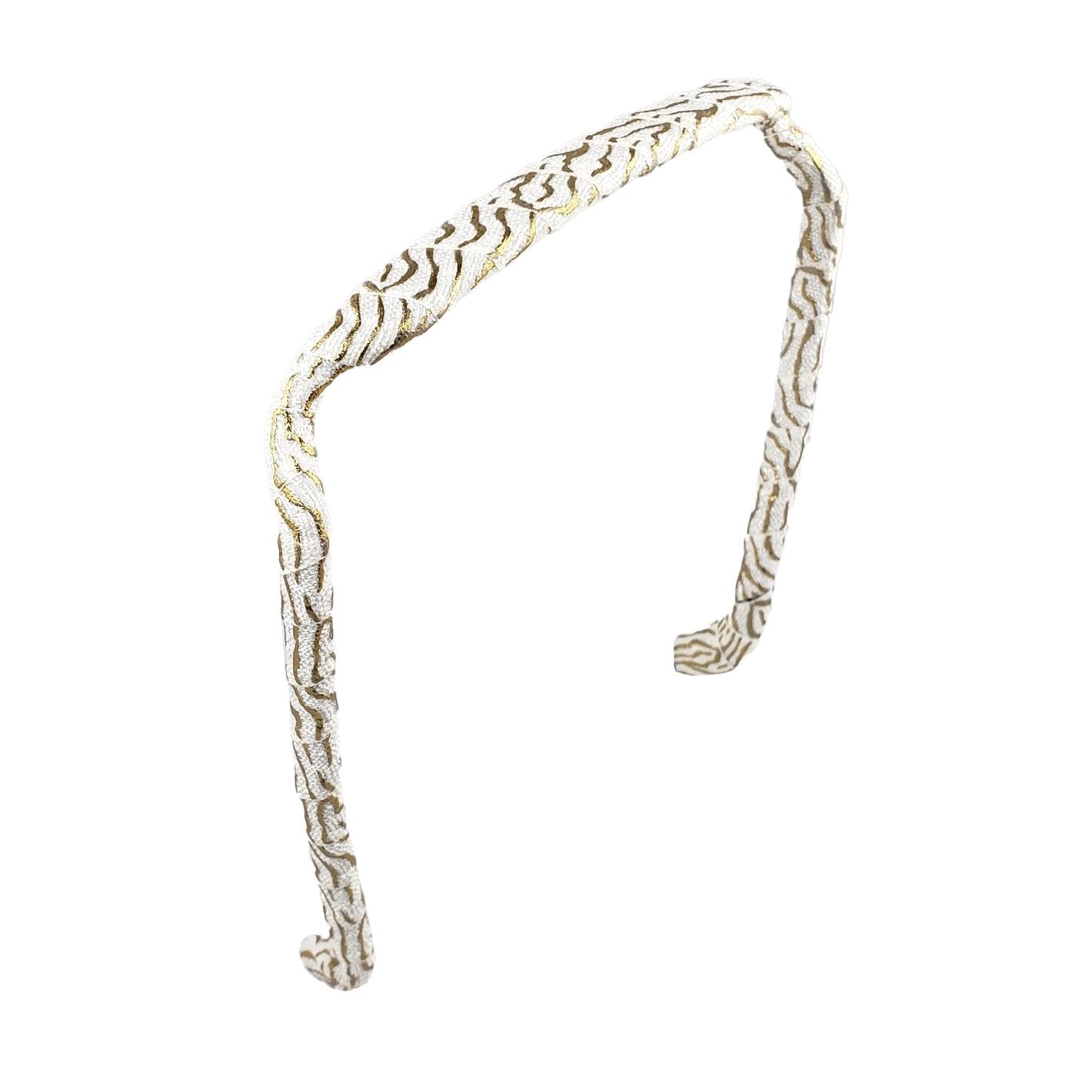 Diadema Cebra Dorada y Blanca