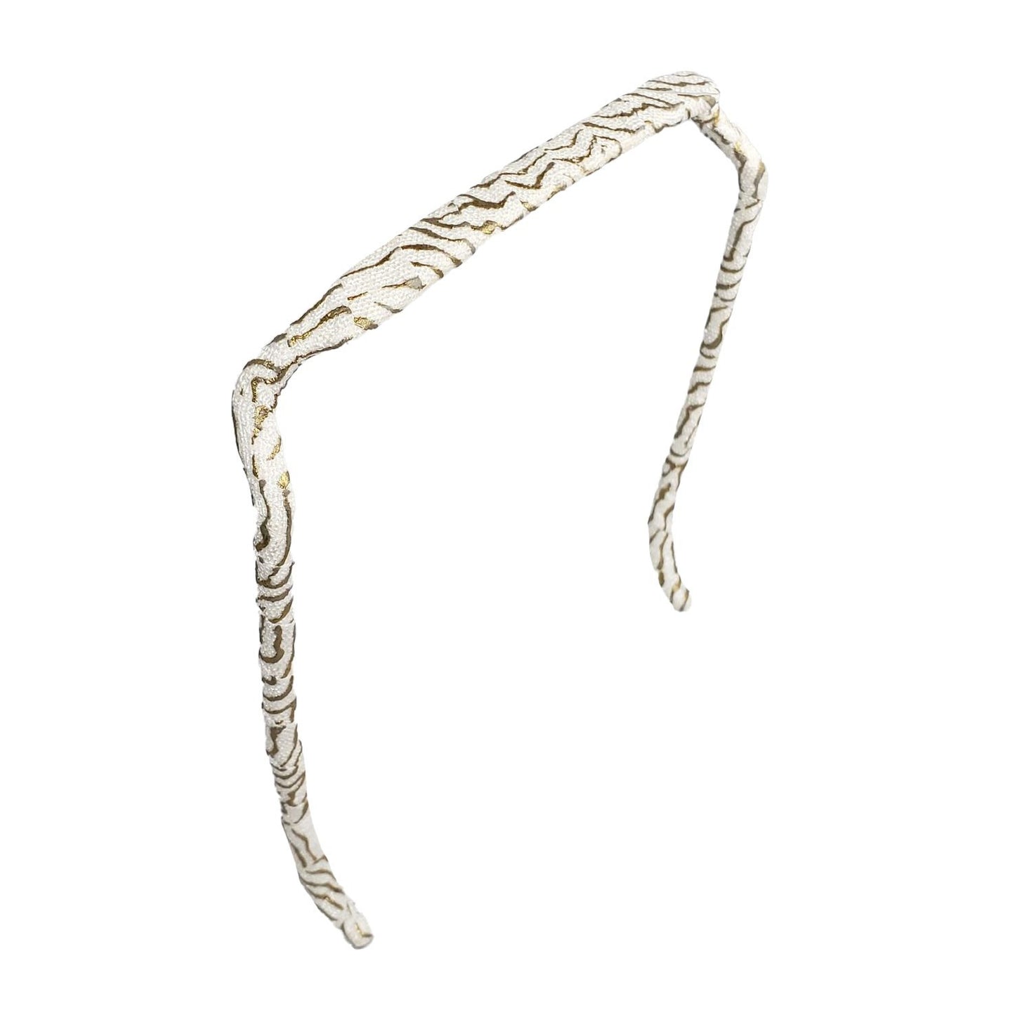 Zebra Gold and White Headband - Zazzy Bandz - hair accessory - curly hair