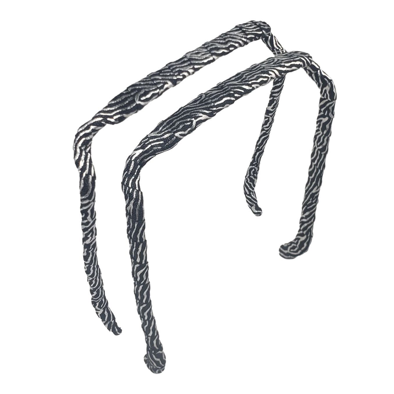 Zebra Silver and Black Headband - Zazzy Bandz - hair accessory - curly hair
