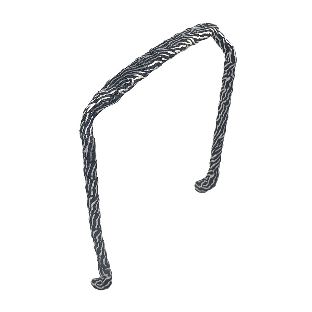 Zebra Silver and Black Headband - Zazzy Bandz - hair accessory - curly hair